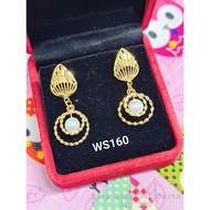 Wing Sing 916 Gold Earrings / Subang Indian Design  Emas 916 (WS160)