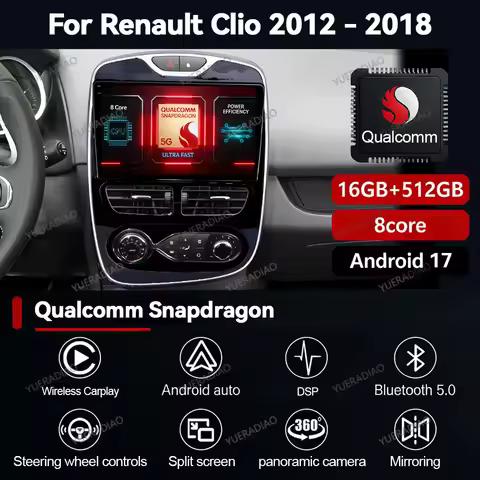 Android 17 Car Radio For Renault Clio 4 BH98 KH98 2012 - 2016 Qualcomm Multimedia Video Player Wirel