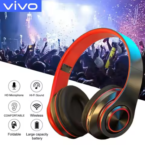 VIVO B39 Wireless Bluetooth Head mounted Headphones With Mic Noise Cancelling Stereo Sport Gaming He