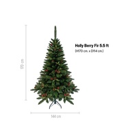 Christmas Tree | Holly Berry Fir - ต้นคริสต์มาสเสมือนจริง ต้นคริสต์มาสขนาด (170 cm / 5.5 ft. 200 cm