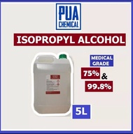 IPA Isopropyl Alcohol (75% &amp; 99.8%) 5L / Rubbing Alcohol 擦酒精 异丙醇 医用酒精 Hand Sanitizer Disinfectant Liquid Sanitizer