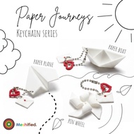 MESHIFIED Couple Origami Keychain–Romantic Paper Plane Boat Pinwheel Love Charm Valentine Gift Cute