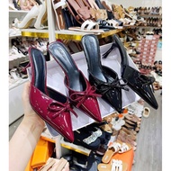 HM02 pointed toe bow tie high heels with 7cm high heel for girls going out to parties