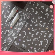 Nail Art Bronzing Christmas Snowflake Chain Nail Sticker Simple Snowflake French Style Decal Nail De
