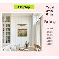 Shiplap wall/ Shiplap board/ MDF Board/ DIY Wall Panel 150mm lebarX 6mm/3mm tebal .