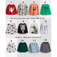 Genuine HM UK/US/JP/ES boys' long-sleeved T-shirts/T-shirts, sizes from 1.5-2y to 8-10y