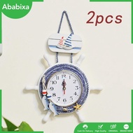 [Ababixa] Mediterranean Wall Clock Nautical Clock for Bedroom Office Dining Room