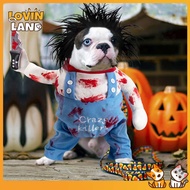 Lovinland Pet Deadly Doll Dog Costume Chucky Dogs Cats Cosplay Funny Costume Halloween Christmas Pet