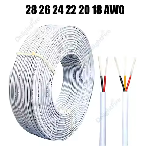 5/10m LED Extension Cable 2 3 4 Core 28 26 24 22 20 18 AWG 12V Electronic Wire Round Power Cable For