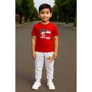 MERAH Children's T-shirt and Jogger Set for Little Fighters 17th Anniversary of the Republic of Indo
