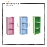 3 Compartment Color Box | Cabinet Bookcase | Rak Buku | Rak Buku Kayu | File Cabinet | Utility Shelf