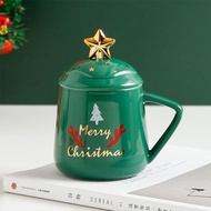 Ly sứ Giáng Sinh ông già Noel 400ml muỗng ngôi sao lung linh Cốc sứ cây thông Merry Christmas Ly sứ