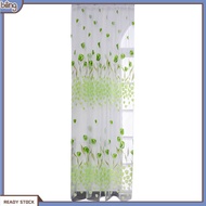 {biling}  1 Sheet Window Gauze Rod Pocket Design Pastoral Translucent Beautiful Printing Sheer Curtain Home Decoration