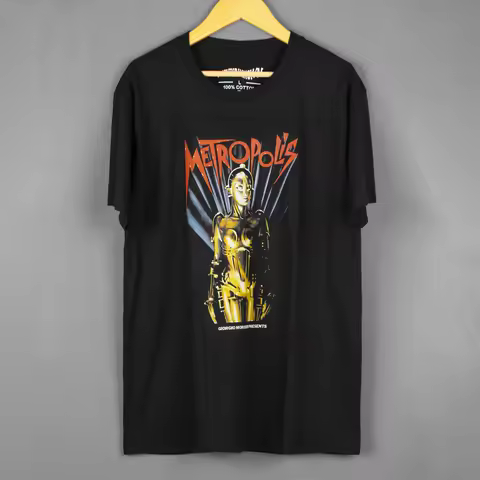 Metropolis T-Shirt Sci-Fi Movie Fritz Lang Solyaris 2001 A Space Odyssey Blade Runner Men's Short Sl