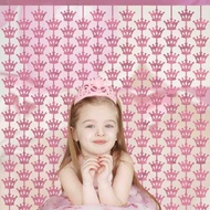 Crown Rain Silk Curtain Door Curtain Princess Theme Children Birthday Party Wall Decoration Props Mu