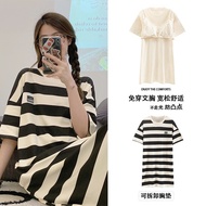 连衣睡裙Jumpsuit and nightgown带胸垫睡裙女夏季纯棉短袖中长款卡通连衣裙过膝睡衣女款2025新款新款2025.12.13