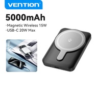 Vention 5000mAh Magnetic Power Bank Wireless Powerbank for iPhone 15 14 13 pro max Samsung S24 Ultra S23 S22 Xiaomi 13t 12t 5000mAh Cellphone Portable Power Station