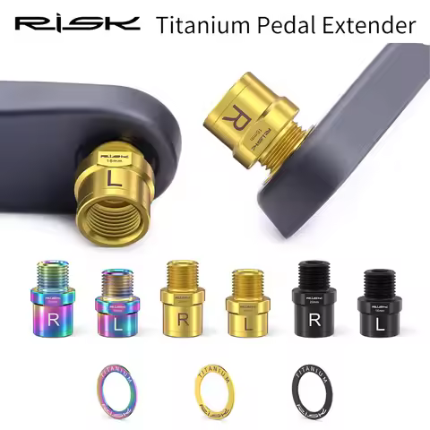 RISK bicycle pedals Extender 16mm 20mm Titanium Bicycle clipless Pedal Axle Extension Bolts Spacers 