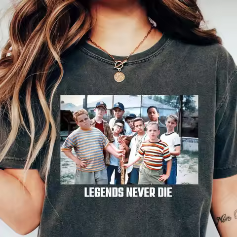 Retro Comfort 1990s Sandlot Legends Never Die Shirt, Baseball T-Shirt, Baseball Squad Crew Shirts, B