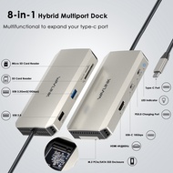 WAVLINK USB C ท่าเรือ4K ฮับ8-In-1 Type C 10Gbps พร้อม M.2 Pcie/ SATA SSD Enclosure ตัวแปลงแบบหลายพอร