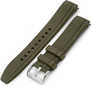 StrapXPro Rubber Strap Compatible with Seiko New Monster 4th Generation SBDY035 SRPD25, M. Green, Green, Man's size