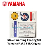 Original Yamaha FizR F1R Important Warning Sticker Set