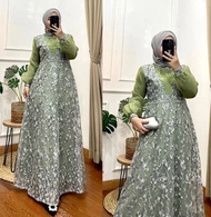 AA Busana Collection ✔️ Gamis Brukat Malika Nazla Kombinasi Organza Full Brukat Payet dan Jahitan Rapih Ready Gamis Acara Pesta Gamis Brukat Mewah Gamis Organza Viral Sedang Trendy