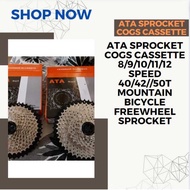 ☍ ATA Sprocket Cogs Cassette 8/9/10/11/12 Speed 40/42//50T Mountain Bicycle Freewheel Sprocket