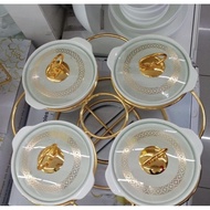 🔥HOT OFFER 🔥Queens porcelain 4 pcs Food Warmer with gold rack 🔥