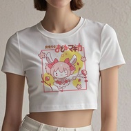 Madoka Magica Crop Top - Grunge Gyaru Style Shoujo Fashion