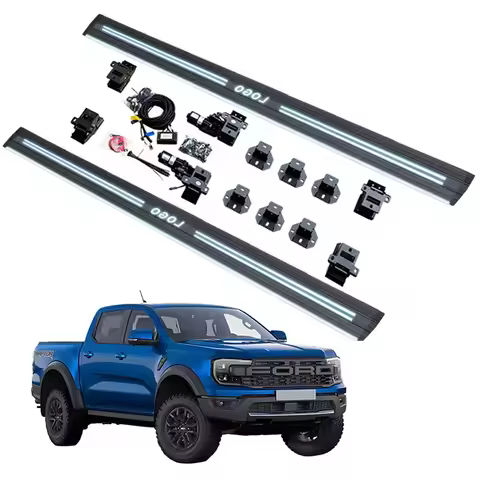 Thickened Electric Step Aluminum Running Board Automatic Electric Power Side Step Dual Lights for Fo