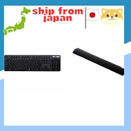 Elecom Wireless Membrane Keyboard - Slim Full-size Keyboard with Numeric Pad - Black