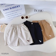 Bernie dinosaur embroidered khaki shorts for kids, khaki shorts for kids