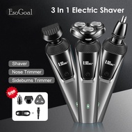 EsoGoal Electric Hair Clipper Electric Shaver Rotary Razor 3 in 1 Facial Grooming Kit USB Rechargeable Beard Trimmer For Men Hair Cutter Machine for gift