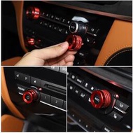 台灣現貨BMW 寶馬 X5 X6 E70 E71 2008-2013 鋁合金銀/紅色 汽車空調音量開關環旋鈕蓋飾件