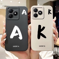 For Realme C61 RMX3939 RMX3930 Cover For Realme C63 Case Simple Fashion Letters A-Z Pattern Design S