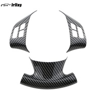 Iriisy 3ชิ้น/เซ็ตฝาครอบพวงมาลัยคาร์บอนไฟเบอร์แผ่นแต่งลายสำหรับ BMW 1 3ชุด E87 E90 E92 E93 2005-2012