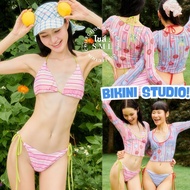 BIKINI STUDIO Sweet Pastel Stripes Tie Rope Sexy And Light Wear It To Take Beautiful Photos. Availab