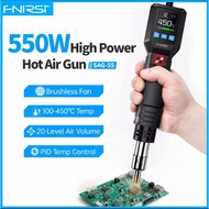 FNIRSI SAG-55 Micro Hot Air Gun 550W with Stand BGA Rework LCD Digital Hair Dryer Soldering Heat Gun
