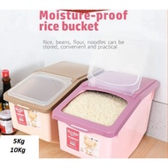 🍓BERRY🍓 Rice Storage Box With Wheels 5kg 10kg rice storage yp319 bekas penyimpan beras nasi roda viral