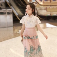 Princess Horse Face Skirt Chinese Style Children Hanfu Costume 2026 Children New Chinese Tang Suit G