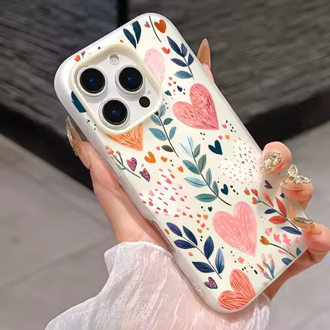Cute Candy Matte Love Heart Leaves Flower Case For Google Pixel 10 5G Pixel 9 Pro XL 8 Pixel 7A 8A 8