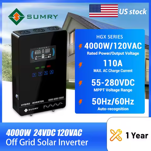 SUMRY Hybrid Solar Inverter 4000w 24V 140A Over-load Protection Pure Sine Wave Solar Inverter 5600W 