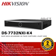 Hikvision NVR 32CH ACUSENSE 4K FACE CAPTURE 4 HDD SLOT DS-7732NXI-K4