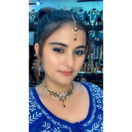 Indian Jewelry Set Necklace With Earrings And Forehead Indian Necklace Set