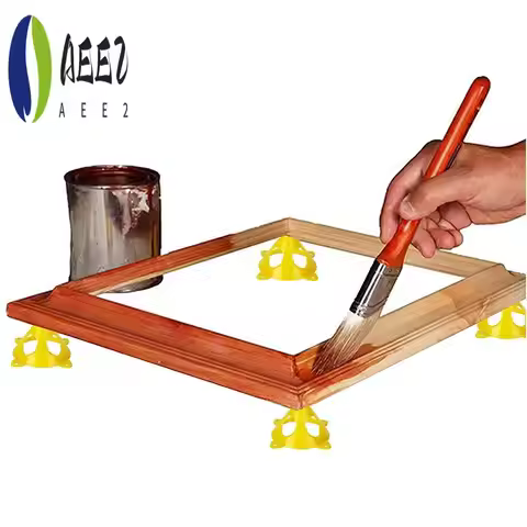 AEE2-50 PCS Yellow Cone Canvas And Cabinet Door Risers, 3.5Inch X 2Inch Pyramid Stands, Acrylic Pain