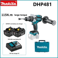 (ผลิตภัณฑ์ดั้งเดิม) Makita DDF481 18V สว่านไขควงไร้สาย แรงบิดล็อคสูงสุด: 90Nm กำลังขับสูงสุด: 640W (แบตเตอรี่ 6.0ah*2) รับประกันหนึ่งปี