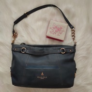 Beanpole navy Zipper leather sling bag preloved