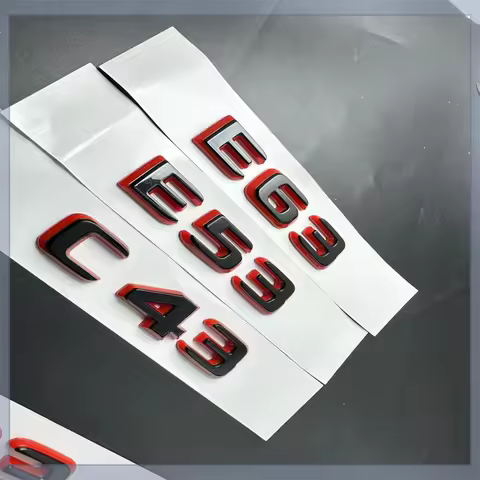 Black RED Number Letters Rear Trunk Badge Emblem for E63 C63 E53 C43 E63S C63S Accessories Stickers