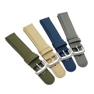 20mm, 22mm Seiko 尼龍牛皮代用錶帶, 軍綠色 / 卡其色 / 灰色 / 深藍色